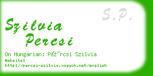 szilvia percsi business card